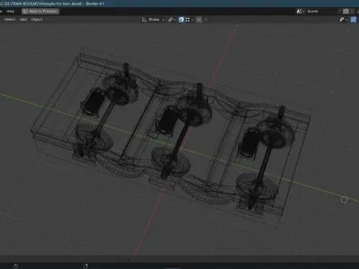 Lowpoly Railway freight Bogie Low-poly 3D model Low-poly 3D model