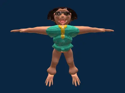 Low-Poly Character Style Dogman Low-poly 3D model