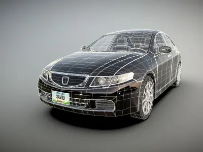Honda Accord 2005 Low-poly 3D model