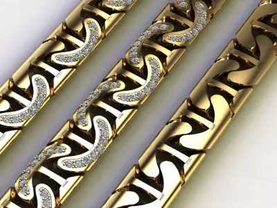 LUXURY chain bracelet necklace Just STL 3D model