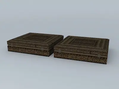 Wood carved box for decoration Free 3D model