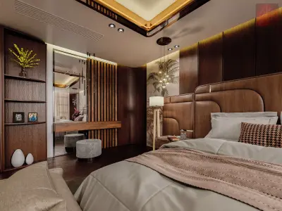 Modern Bedroom Interior Scene 3D Model 3D model