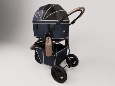 dog stroller 3D model