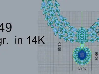 Oval Cluster Necklace 4649 3D print model