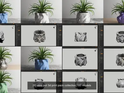 20 vase pot 3d print pack collection