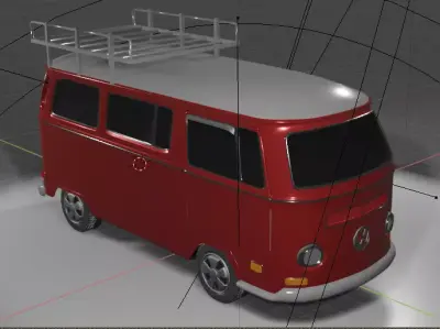 VolksWagen Old Vintage Van Textured 3D model
