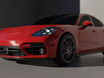 Car Rigged - Porsche Panamera 3D model