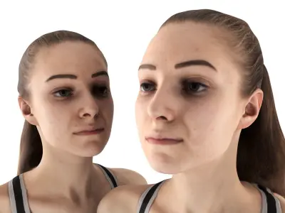 Woman in sports standing 62 Low-poly 3D model