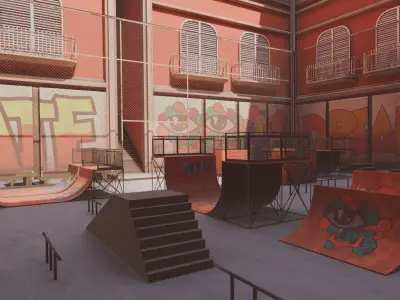 VR Skate Park Low-poly 3D model