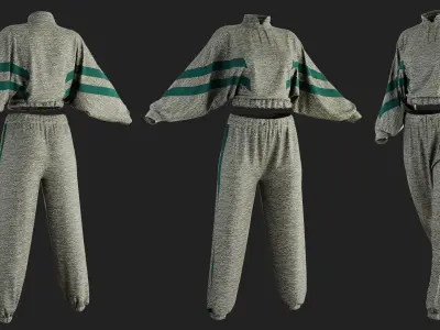 3 Tracksuits for women vol03 3D model