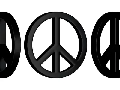 Peace Symbol 01 3D model
