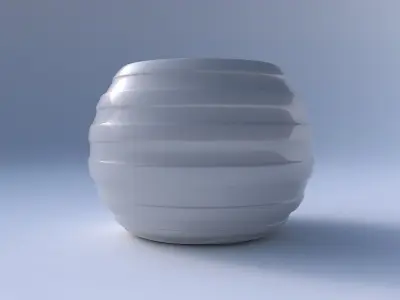 Bowl spheric with smooth horizontal ribbons 3D print model
