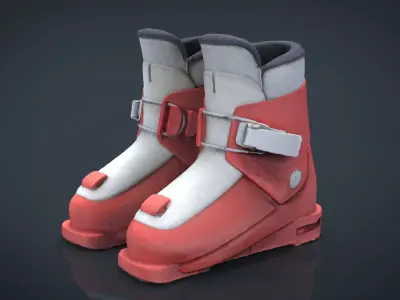 kids Ski Boots Low-poly 3D model