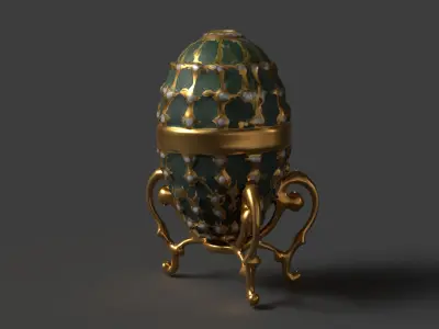 Russian Faberge egg  Low-poly 3D model