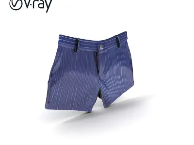 Mens Striped Shorts D Model Pack Low-poly 3D model