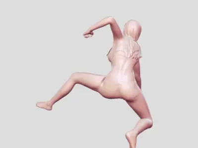 Woman fighter statue 3D print model