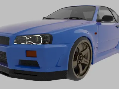 Nissan SkyLine GTR Low-poly 3D model