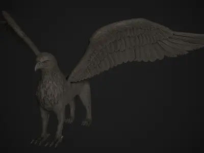 Griffin Statue Low-poly 3D model