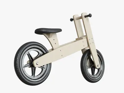 Retro Plywood Push Bike 3D model
