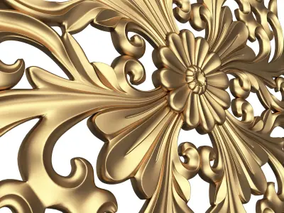 Carved Plaster Molding Decoration 015 Low-poly 3D model