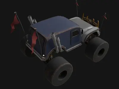 Grave Digger - Low Poly 3D Car Model Low-poly 3D model