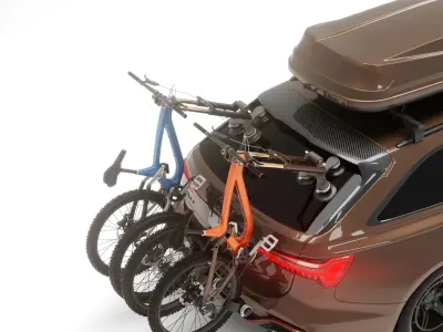 Audi RS 6 Avant with Bike and Roofbox 3D model