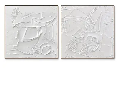 Plaster two square photo frames 138 Low-poly 3D model