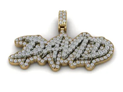 Custom Diamond Name Pendant DAVID 3D print model