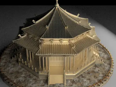 Chinese ancient house 3D model 49
