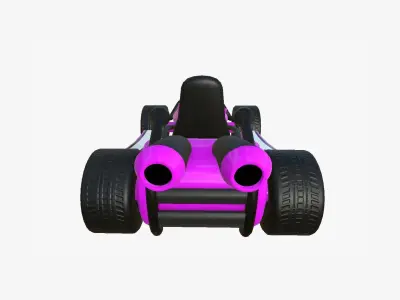 Cartoon Kart I05 Pink - Vehicle Racing Design Low-poly 3D model