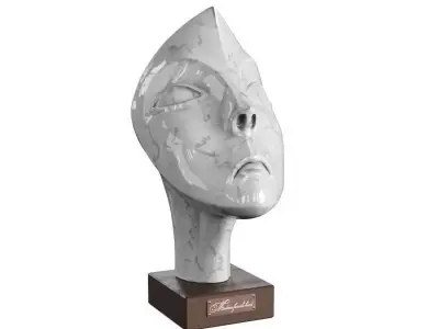 Modern female head sculpture 3D model