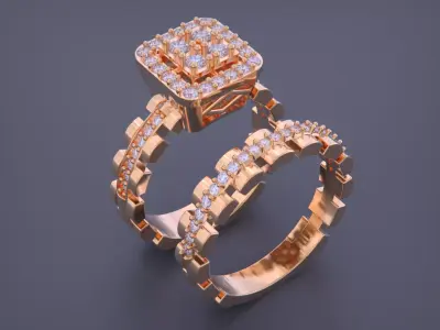 Rolls Jewelry Ring Set 3D print model