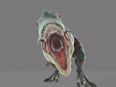 animated t-rex Low-poly 3D model
