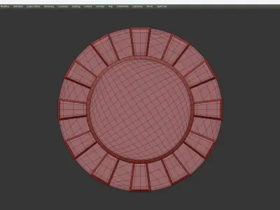 Contemporary Round Italian Designer Wall Mirror Low-poly 3D model