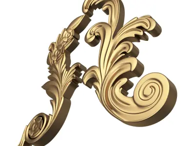Corner Carved Plaster Molding Decoration 06 Low-poly 3D model