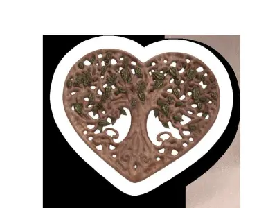 Tree of Life Home Decor and Heart Pendant 3D print model