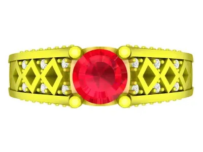 4889 luxury fashion diamond women art ring 3D print model