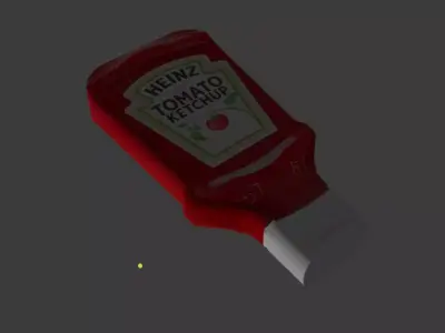 Heinz Ketchup Bottle Condiment Low-poly 3D model