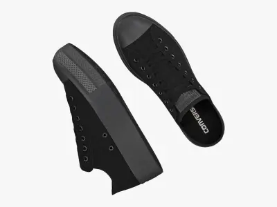 Chuck Taylor All Star Lift Platform Low Top Mono Black 3D model