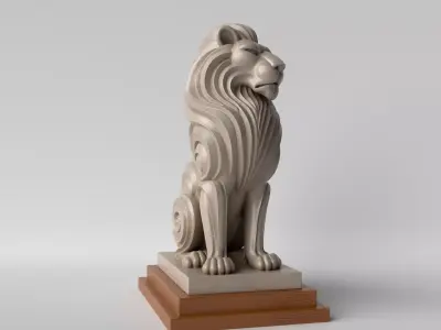 Minimalist Lion Bust  Decorative Sculpture 3D print model
