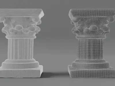 Photorealistic Ancient Column Low-poly 3D model