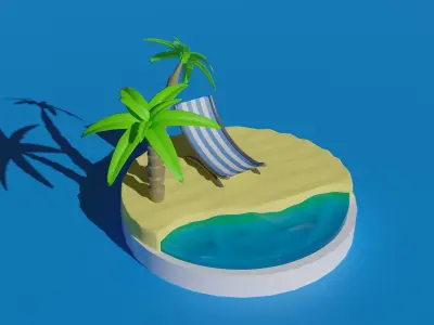 Isometric Beach Free 3D model