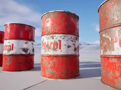 Oil Barrel Low-poly 3D model