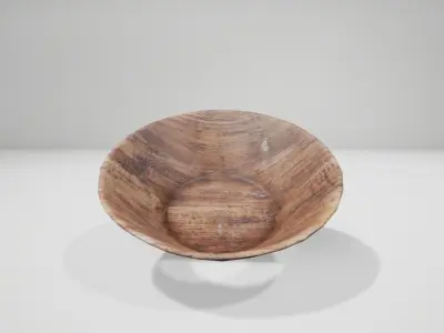 bowl of Wood medieval  Free low-poly 3D model