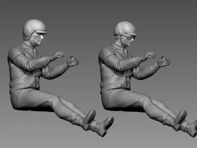 Vintage Car Driver Pilot 3D print model