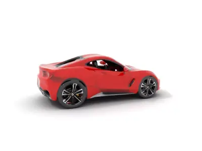Sleek Red Sportscar model pack Low-poly 3D model