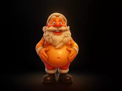 Cute Chubby Santa Claus Jolly Christmas Figurine Holiday 3D print model