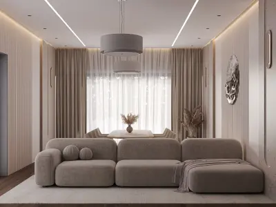 Living Room  Minimalism 3D model