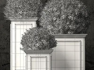 Restoration Hardware estate zinc framed panel planters 3D model