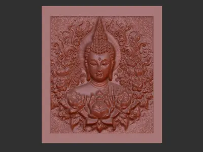 Buddha wall decor 2  3D print model